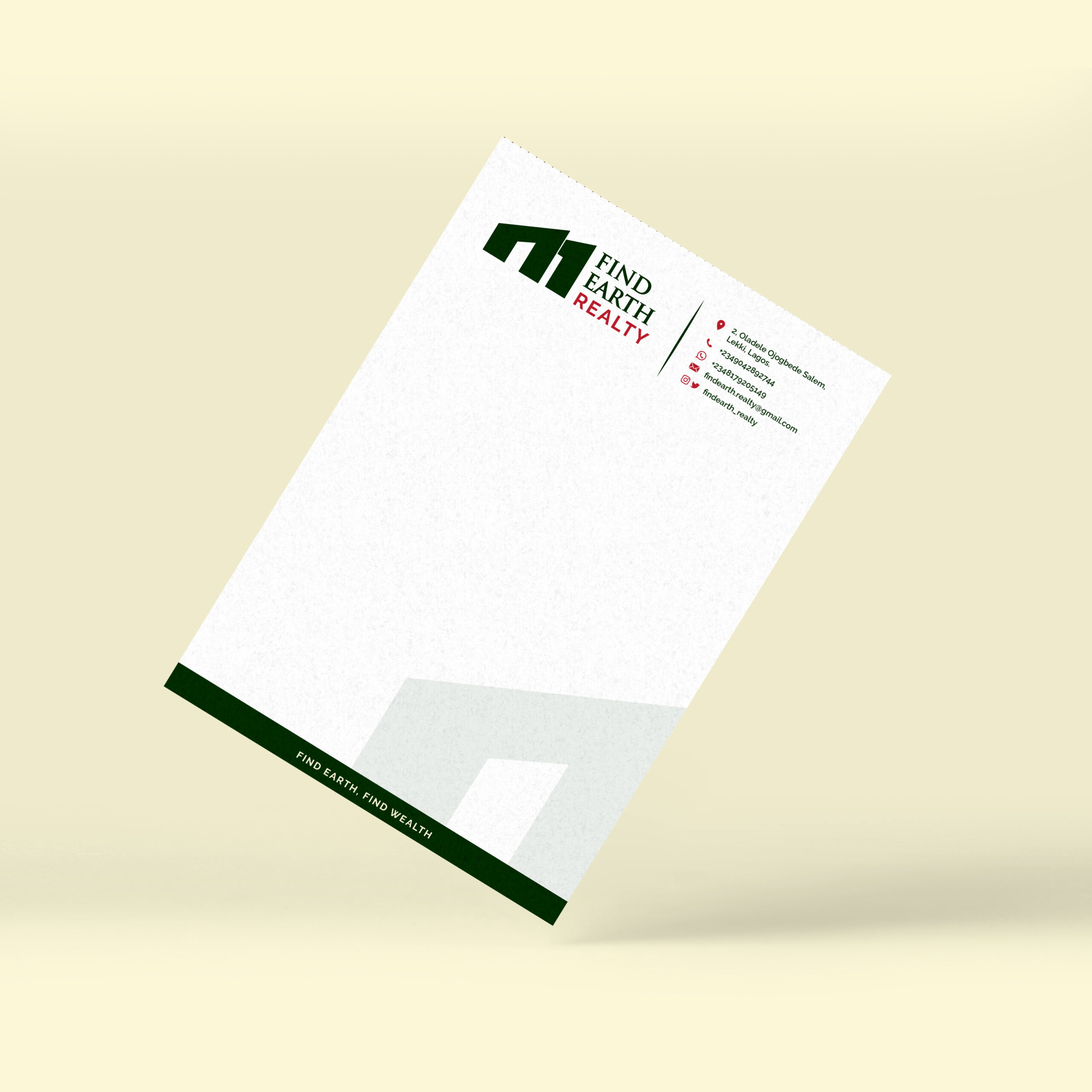 FIND EARTH Letterhead Mockup